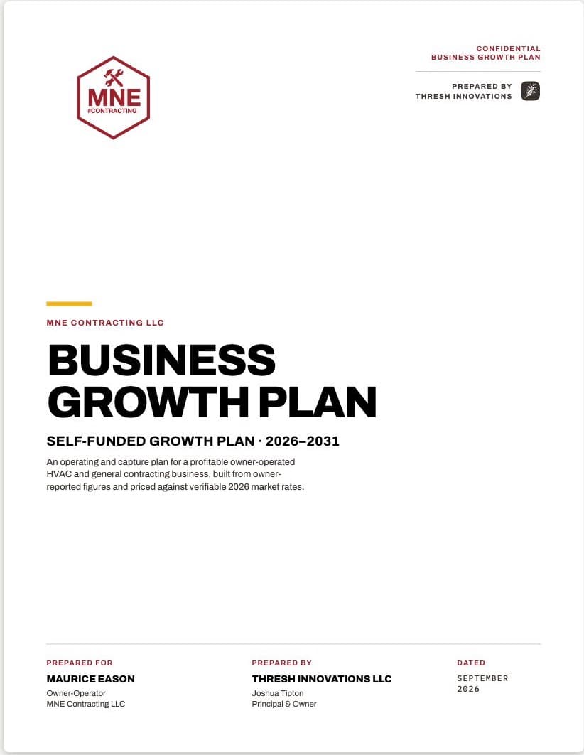 MNE Contracting business growth plan by Thresh Innovations, digital solutions in St. Louis